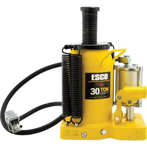 Cric-bouteille de s&eacute;rie Pro, 30 tonnes, Air comprim&eacute;/hydraulique, 20" Hauteur &eacute;lev&eacute;e Rock Safety Industrial Ltd
