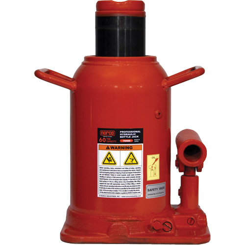 Cric-bouteille professionnel, 60 tonne(s), 18-11/16" Hauteur &eacute;lev&eacute;e Rock Safety Industrial Ltd