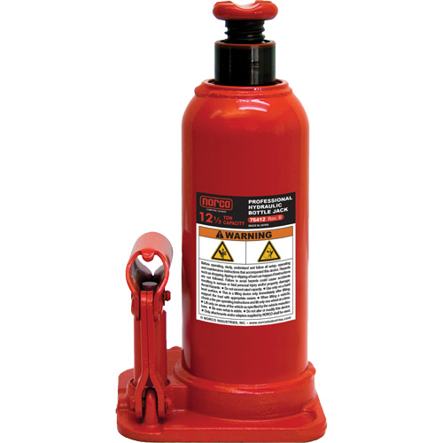 Cric hydraulique &agrave; bouteille avec trou pour manom&egrave;tre, 12,5 tonnes, 18-89/100" Hauteur &eacute;lev&eacute;e Rock Safety Industrial Ltd
