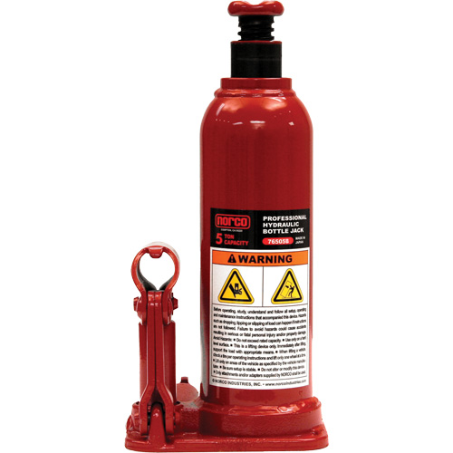 Cric &agrave; bouteille hydraulique professionnel, 5 tonne(s), 18-7/8" Hauteur &eacute;lev&eacute;e Rock Safety Industrial Ltd