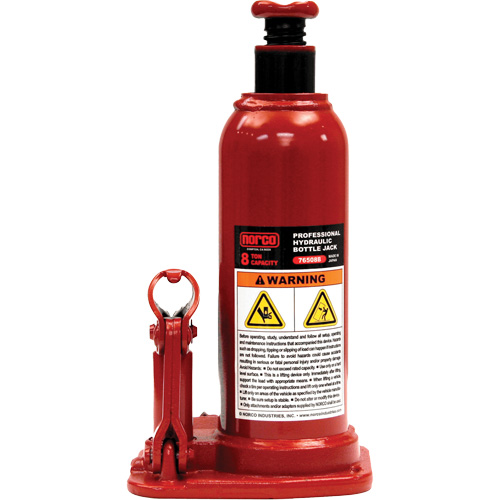 Cric &agrave; bouteille hydraulique professionnel, 8 tonne(s), 18-3/4" Hauteur &eacute;lev&eacute;e Rock Safety Industrial Ltd