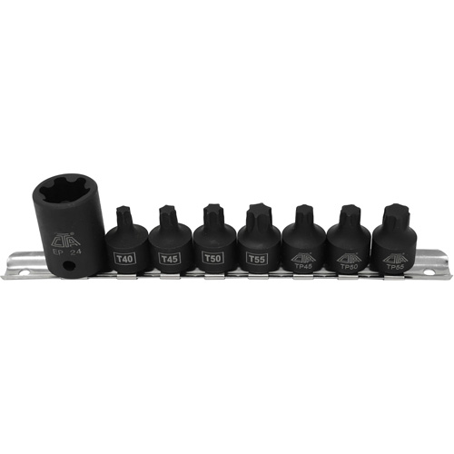 Jeu de douilles/embouts de boulon de caisse de camionnettes, 8 Morceaux, Prise de 1/2"/3/8" Rock Safety Industrial Ltd
