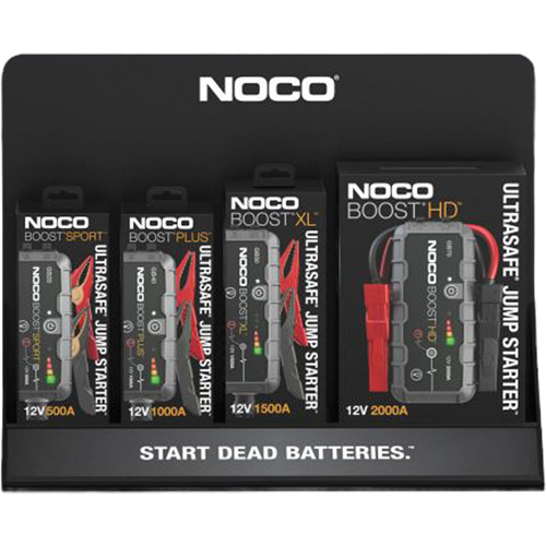 Pr&eacute;sentoir de comptoir en acrylique de 4 mm pour d&eacute;marreurs dappoint NOCO Rock Safety Industrial Ltd