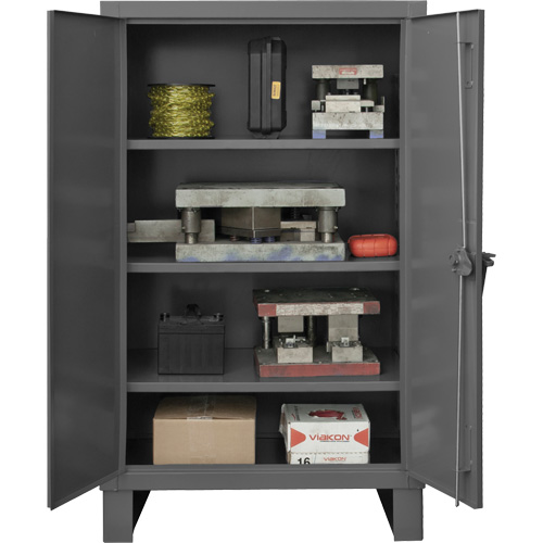 Armoire tr&egrave;s robuste, Acier, 3 Tablettes, 66" h x 60" la x 24" P, Gris Rock Safety Industrial Ltd