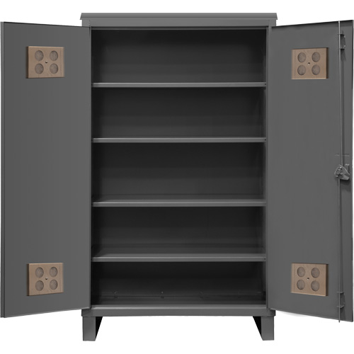 Armoire ext&eacute;rieure robuste, Acier, 4 Tablettes, 78" h x 48" la x 24" P, Gris Rock Safety Industrial Ltd