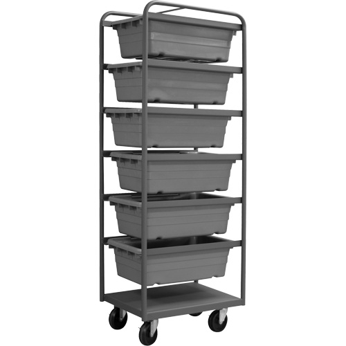 Mobile Tub Rack, Double-sided, 6 bins, 26" W x 18" D x 74" H Rock Safety Industrial Ltd