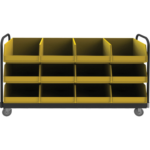 Mobile Tub Rack, Double-sided, 12 bins, 78" W x 18" D x 47" H Rock Safety Industrial Ltd