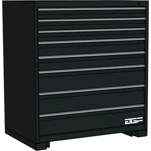 Modular Drawer Cabinet, 8 Drawers, 60" W x 24" D x 40" H, Black Rock Safety Industrial Ltd