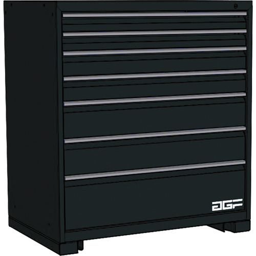 Modular Drawer Cabinet, 7 Drawers, 60" W x 28" D x 40" H, Black Rock Safety Industrial Ltd