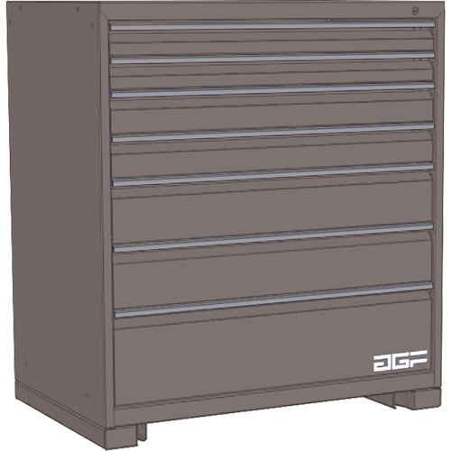 Armoire &agrave; tiroirs modulaire, 7 tiroirs, 60" la x 28" p x 40" h, Gris Rock Safety Industrial Ltd