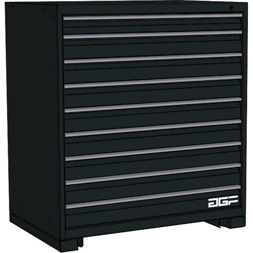 Armoire &agrave; tiroirs modulaire, 9 tiroirs, 24" la x 28" p x 40" h, Noir Rock Safety Industrial Ltd