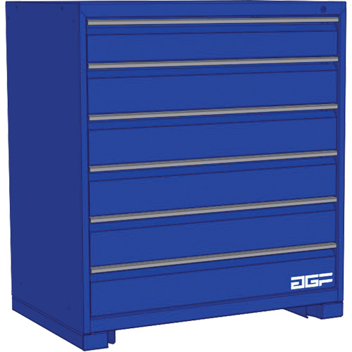 Modular Drawer Cabinet, 6 Drawers, 36" W x 28" D x 40" H, Blue Rock Safety Industrial Ltd