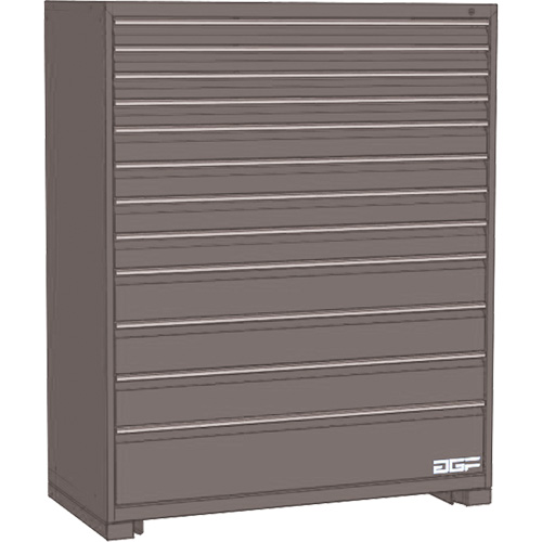 Armoire &agrave; tiroirs modulaire, 12 tiroirs, 48" la x 24" p x 60" h, Gris Rock Safety Industrial Ltd