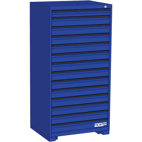Armoire &agrave; tiroirs modulaire, 14 tiroirs, 30" la x 24" p x 60" h, Bleu Rock Safety Industrial Ltd