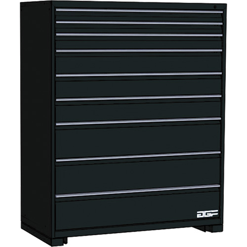Armoire &agrave; tiroirs modulaire, 9 tiroirs, 60" la x 24" p x 60" h, Noir Rock Safety Industrial Ltd