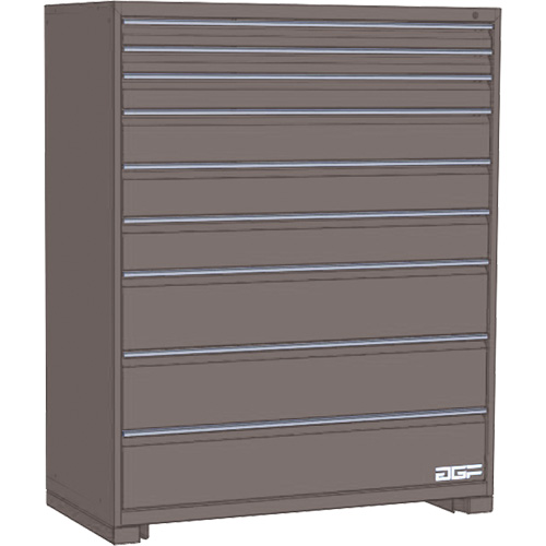 Armoire &agrave; tiroirs modulaire, 9 tiroirs, 60" la x 28" p x 60" h, Gris Rock Safety Industrial Ltd