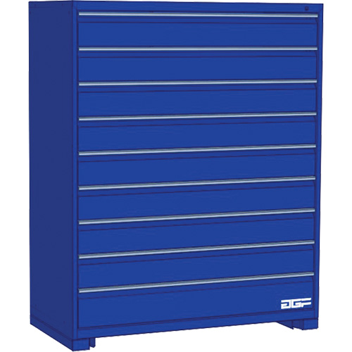 Modular Drawer Cabinet, 9 Drawers, 24" W x 24" D x 60" H, Blue Rock Safety Industrial Ltd