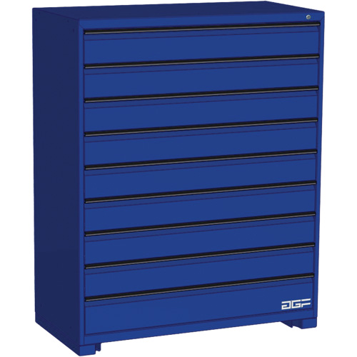 Modular Drawer Cabinet, 9 Drawers, 48" W x 24" D x 60" H, Blue Rock Safety Industrial Ltd