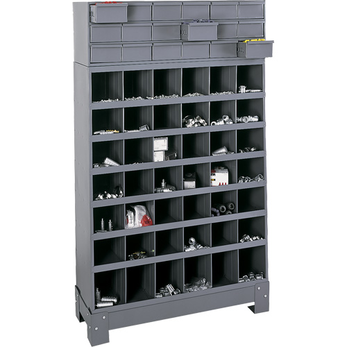 Modular Small Parts Storage Unit, Steel, 18 Drawers, 33-3/4" x 12-1/4" x 58-5/8", Grey Rock Safety Industrial Ltd
