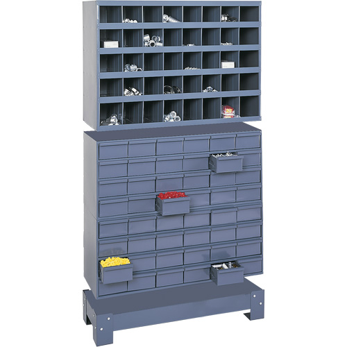 Modular Small Parts Storage Unit, Steel, 48 Drawers, 33-3/4" x 12-1/4" x 58-3/8", Grey Rock Safety Industrial Ltd