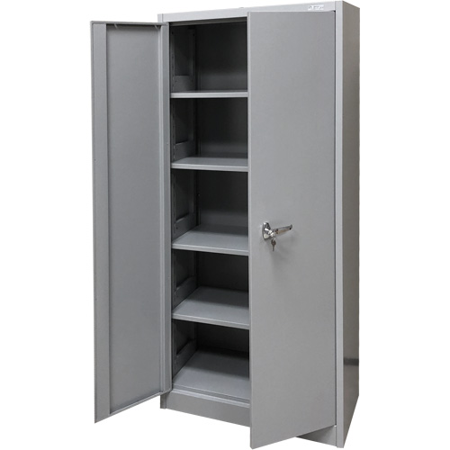 Storage Cabinet, Steel, 4 Shelves, 66" H x 30" W x 15" D, Grey Rock Safety Industrial Ltd