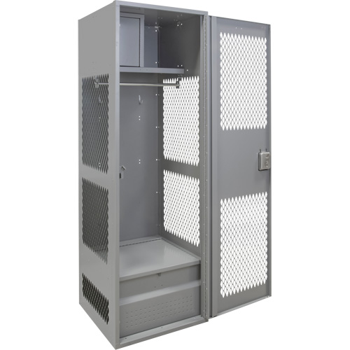 Casier pour &eacute;quipement avec porte, Acier, 24" la x 24" p x 72" h, Gris Rock Safety Industrial Ltd