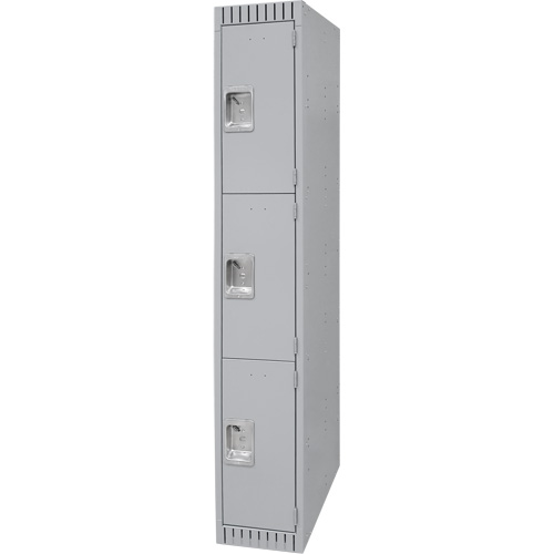 Casiers, 3 niveaux, 12" x 18" x 72", Acier, Gris, D&eacute;mont&eacute; Rock Safety Industrial Ltd