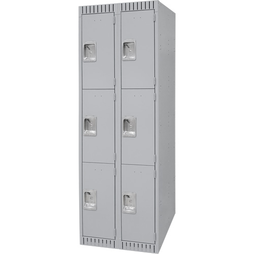 Casiers, 3 niveaux, Bloc de 2, 24" x 18" x 72", Acier, Gris, D&eacute;mont&eacute; Rock Safety Industrial Ltd