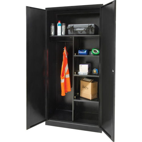 Armoire de rangement combin&eacute;e, 36" la x 18" p x 72" h, Noir Rock Safety Industrial Ltd