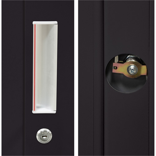 Armoire de rangement combin&eacute;e, 36" la x 18" p x 72" h, Noir Rock Safety Industrial Ltd