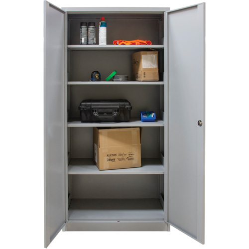 Armoires de rangement Hi-Boy, Acier, 4 Tablettes, 72" h x 36" la x 18" P, Gris Rock Safety Industrial Ltd