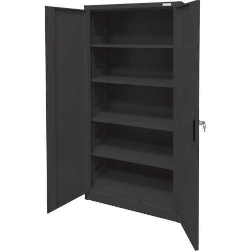 Armoire d'entreposage, Acier, 4 Tablettes, 78" h x 36" la x 24" P, Noir Rock Safety Industrial Ltd