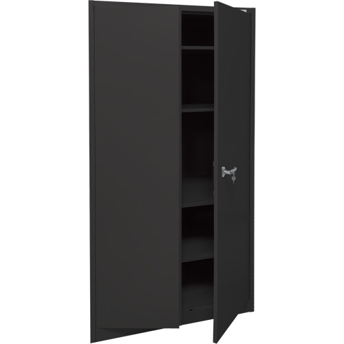 Armoire d'entreposage, Acier, 4 Tablettes, 78" h x 36" la x 24" P, Noir Rock Safety Industrial Ltd