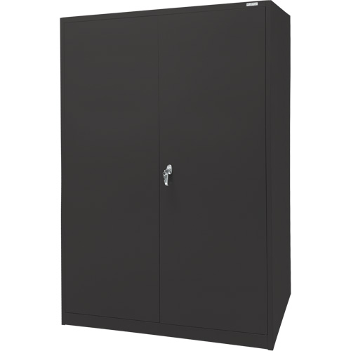 Armoire d'entreposage, Acier, 4 Tablettes, 78" h x 48" la x 24" P, Noir Rock Safety Industrial Ltd