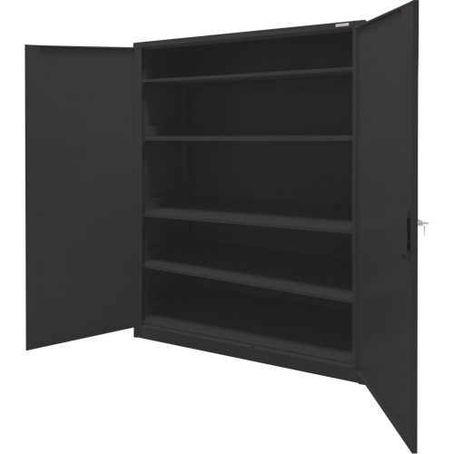 Armoire d'entreposage, Acier, 4 Tablettes, 78" h x 48" la x 24" P, Noir Rock Safety Industrial Ltd