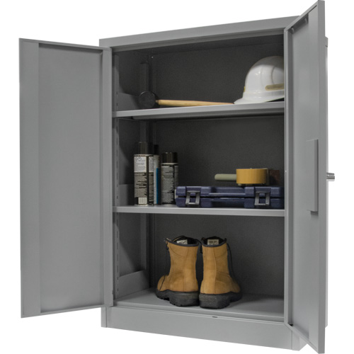 Counter-High Storage Cabinet, Steel, 2 Shelves, 42" H x 36" W x 24" D, Grey Rock Safety Industrial Ltd