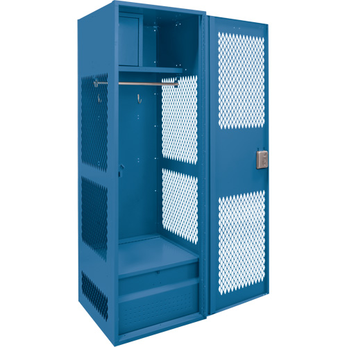 Casier pour &eacute;quipement avec porte, Acier, 24" la x 18" p x 72" h, Bleu fonc&eacute; Rock Safety Industrial Ltd