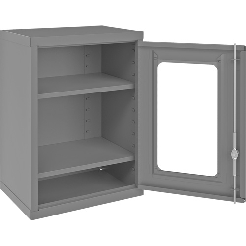 Wall-Mountable Storage Cabinet with Clearview Doors, 26-15/16" H x 18-1/8" W x 13-11/16" D, 2 Shelves, Steel, Grey Rock Safety Industrial Ltd
