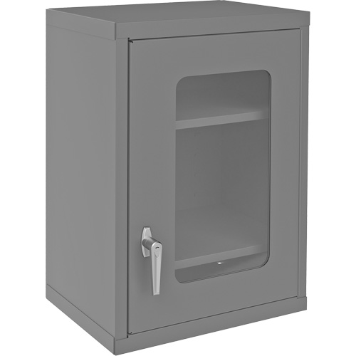 Wall-Mountable Storage Cabinet with Clearview Doors, 26-15/16" H x 18-1/8" W x 13-11/16" D, 2 Shelves, Steel, Grey Rock Safety Industrial Ltd