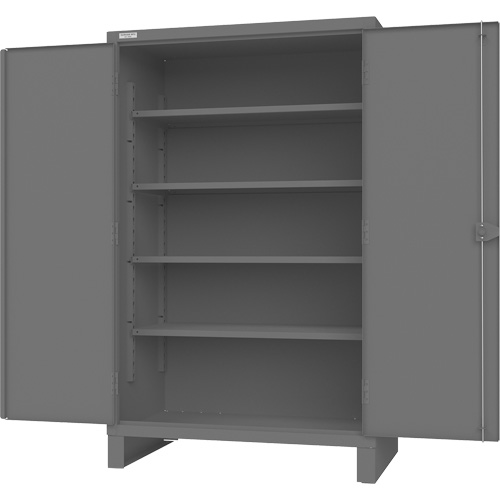Armoire avec portes encastr&eacute;es en panneau perfor&eacute;, Acier, 4 Tablettes, 78" h x 48" la x 30" P, Gris Rock Safety Industrial Ltd