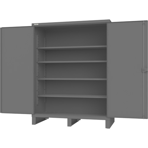 Armoire avec portes encastr&eacute;es, Acier, 4 Tablettes, 78" h x 60" la x 30" P, Gris Rock Safety Industrial Ltd