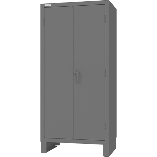Armoire avec barre de suspension et portes encastr&eacute;es standards , Acier, 78" h x 36" la x 24" P, Gris Rock Safety Industrial Ltd