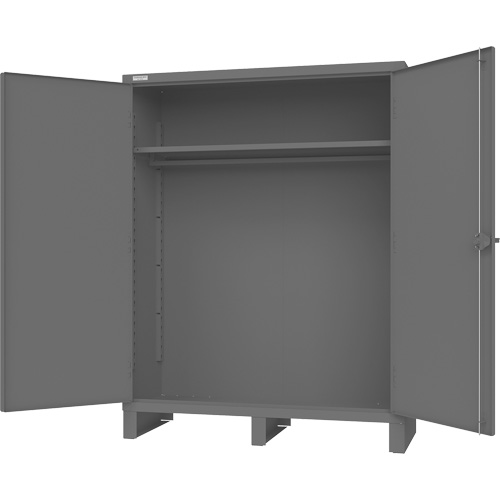 Armoire avec barre de suspension et portes encastr&eacute;es standards, Acier, 78" h x 60" la x 24" P, Gris Rock Safety Industrial Ltd
