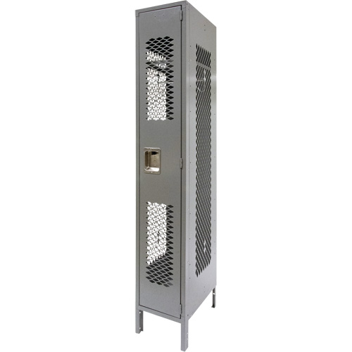 Casiers ventil&eacute;s, 12" x 18" x 78", Acier, Gris, D&eacute;mont&eacute;, Perfor&eacute; Rock Safety Industrial Ltd