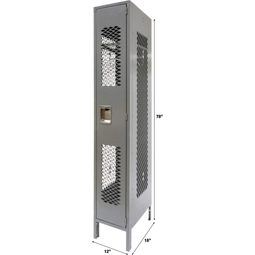 Casiers ventil&eacute;s, 12" x 18" x 78", Acier, Gris, D&eacute;mont&eacute;, Perfor&eacute; Rock Safety Industrial Ltd