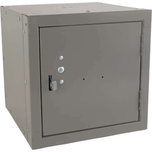 Casier cubique empilable, 12" x 12" x 12", Acier, Gris, D&eacute;mont&eacute; Rock Safety Industrial Ltd