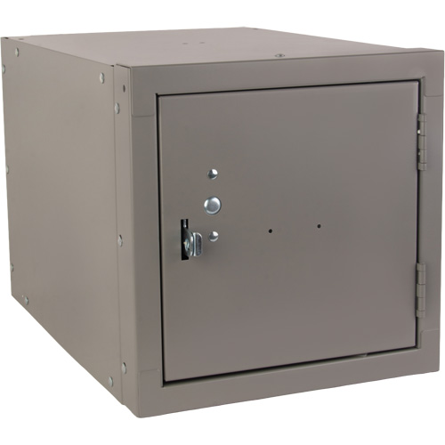 Casier cubique empilable, 12" x 18" x 12", Acier, Gris, D&eacute;mont&eacute; Rock Safety Industrial Ltd