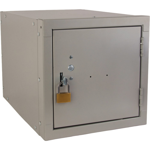 Casier cubique empilable, 12" x 18" x 12", Acier, Gris, D&eacute;mont&eacute; Rock Safety Industrial Ltd