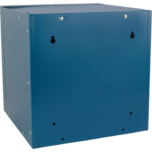 Casier cubique empilable, 12" x 12" x 12", Acier, Bleu, D&eacute;mont&eacute; Rock Safety Industrial Ltd