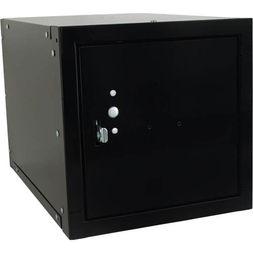 Stackable Cube Locker, 12" x 18" x 12", Steel, Black, Knocked Down Rock Safety Industrial Ltd